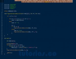 programacion en C++: figura u invertida recursivo