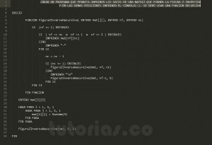 programacion en pseudocodigo; figura z invertida recursivo