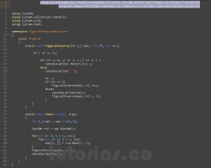 programacion en c#; figura z invertida recursivo