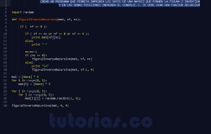 programacion en python; figura z invertida recursivo