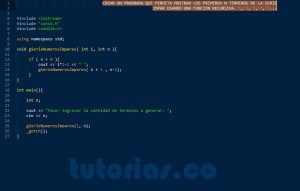 programacion en c++: serie numeros impares recursivo