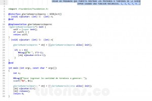 programacion en Objective C: serie numeros impares recursivo