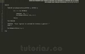programacion en pseudocodigo: serie numeros pares recursivo