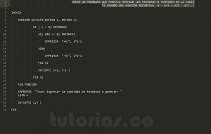 programacion en pseudocodigo: serie pi recursivo