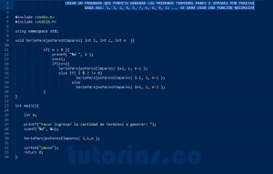 programacion en turbo C : serie parejas pares e impares recursivo
