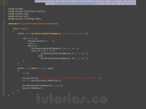 programacion en c#: serie parejas pares e impares recursivo