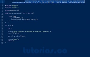 programacion en turbo C: serie progresiva doble mas fraccion recursivo