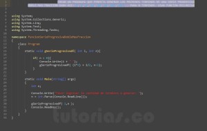 programacion en c#: serie progresiva doble mas fraccion recursivo