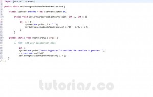 programacion en java: serie progresiva doble mas fraccion recursivo