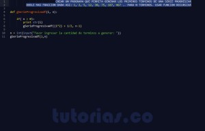 programacion en python: genera serie progresiva doble mas fraccion