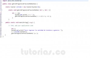 programacion en java: serie progresiva fraccion media recursivo