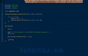 programacion en c++: serie progresiva potencia recursivo