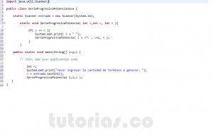 programacion en java: serie progresiva potencia recursivo