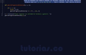 programacion en python: serie progresiva potencia recursivo