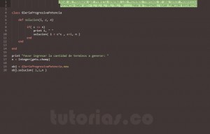 programacion en ruby: serie progresiva potencia recursivo