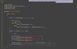 programacion en c#: ley de ackermann