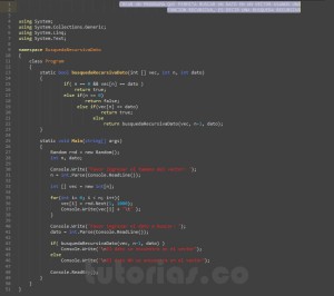 programacion en c#: busqueda recursiva dato