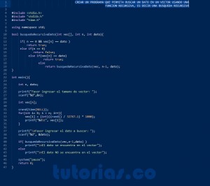 programacion en turbo C: busqueda recursiva dato