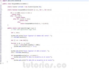 programacion en java: busqueda recursiva dato