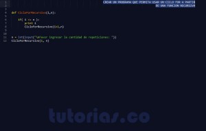 programacion en python: ciclo for recursivo