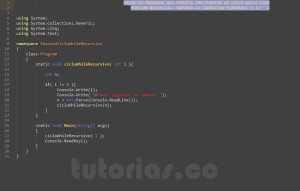 programacion en c#: ciclo while recursivo