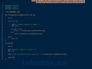 programacion en c++: contador recursivo de numeros pares