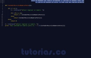 programacion en python: contador recursivo de numeros pares