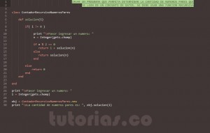programacion en ruby: contador recursivo de numeros pares
