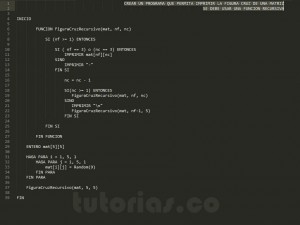 programacion en pseudocodigo: figura cruz recursivo