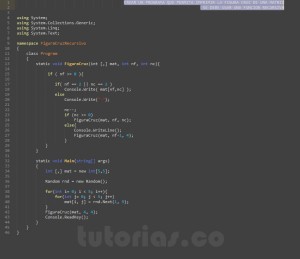 programacion en c#: figura cruz recursivo