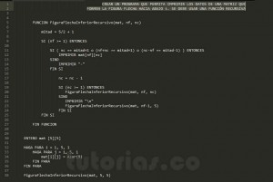 programacion en pseudocodigo: figura flecha inferior recursivo