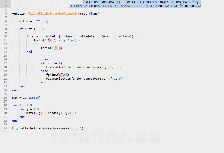 recursividad – matLab (figura flecha inferior recursivo)