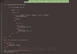 programacion en ruby: figura flecha inferior recursivo