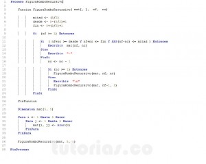 programacion en pseint: figura rombo recursivo