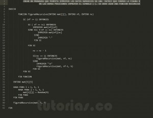 programacion en pseudocodigo: figura x recursivo