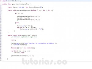 programacion en java: generar combinaciones de variables booleanas