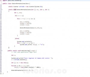 programacion en java: generar permutaciones
