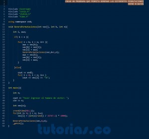 programacion en c++: generar permutaciones