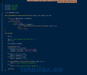 programacion en C++: igualdad recursiva entre vectores