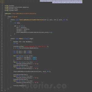 programacion en c#: intercambio recursivo entre dos vectores