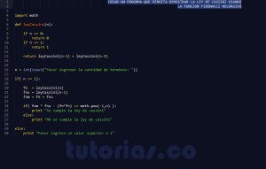 programacion en python: ley de cassini