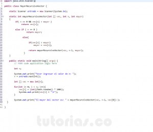programacion en java: mayor recursivo de un vector