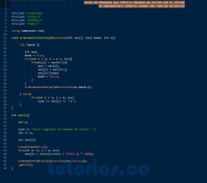 programacion en c++: ordenamiento burbuja recursivo