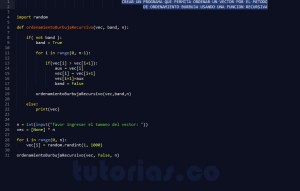 programacion en python: ordenamiento burbuja recursivo
