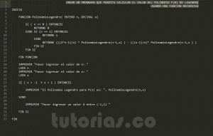 programacion en pseudocodigo: polinomio de legendre