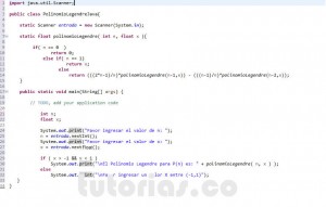 programacion en java: polinomio legendre