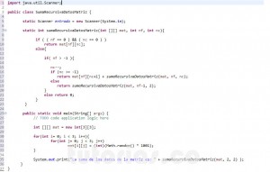programacion en java: suma recursiva datos matriz