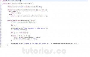 programacion en java: suma recursiva datos vector
