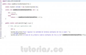 programacion en java: suma recursiva multiplos de tres