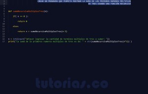 programacion en python: suma recursiva multiplos de tres